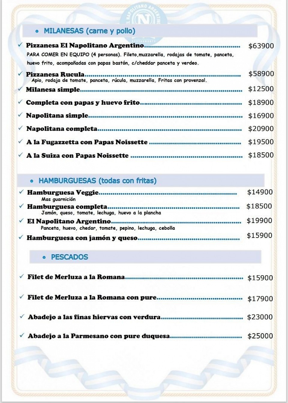 Milanesas, Hamburguesas y Pescados